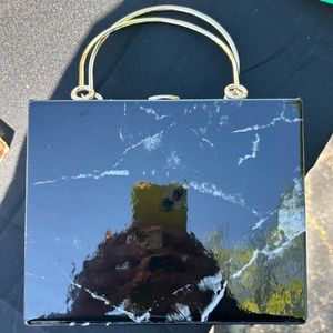 Black and White Marble Handbag with rope chain